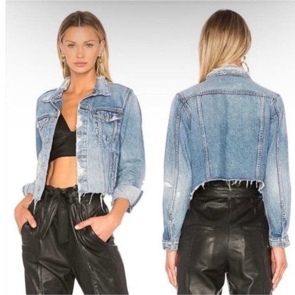 GRLFRND Cara Cropped Jean Jacket in Mary Jane Size XS - Picture 3 of 8